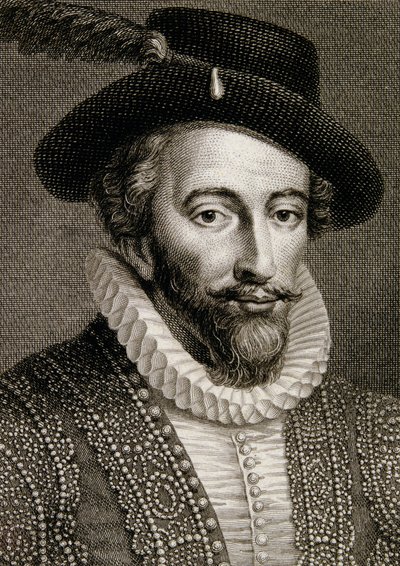 Sir Walter Raleigh (1554-1618) door English School